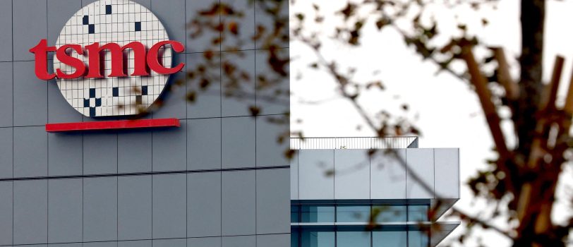 Taiwanese chip giant TSMC holds a ceremony in Tainan A logo of taiwanese chip giant TSMC is seen at southern Taiwan science park in Tainan, Taiwan December 29, 2022.REUTERS/Ann Wang/File Photo